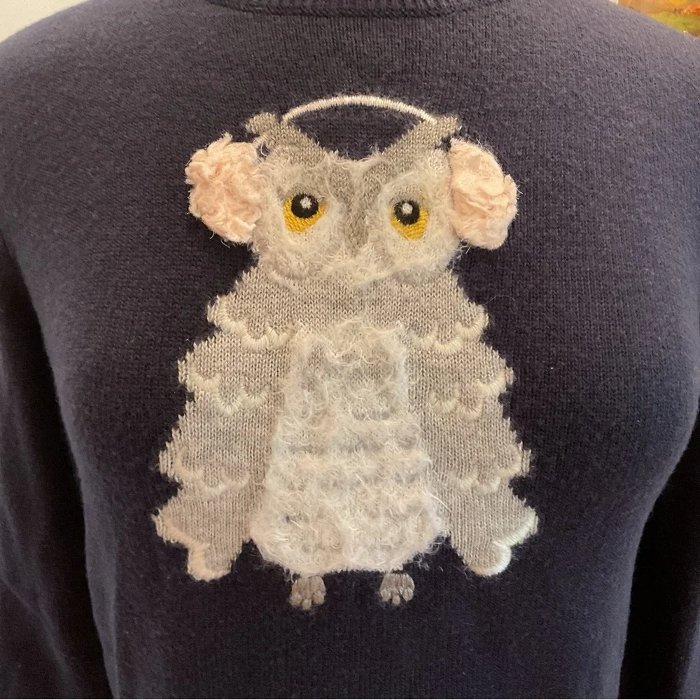 Kate Spade‎ Broome Street Owl Sweater in Navy